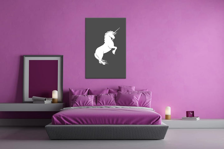 deyoli Einhorn Logo Format: 80x60 als Leinwandbild, Motiv fertig gerahmt auf Echtholzrahmen, Hochwer