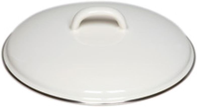 Riess, 0100-033, Deckel mit Chromrand 22, CLASSIC- WEISS, Höhe 6 cm, Durchmesser 22 cm, Emaille, wei