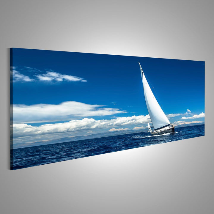 islandburner Bild auf Leinwand Segeln Lieferungsyachten Mit Weissen Segeln Im Offenen Meer Luxus Boo