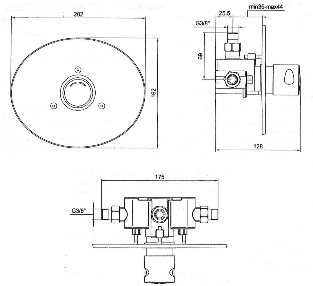 Zeitgesteuerte Unterputz Duscharmatur/schliesst Automatisch nach 15 Sekunden/Spararmatur/Wasserspare