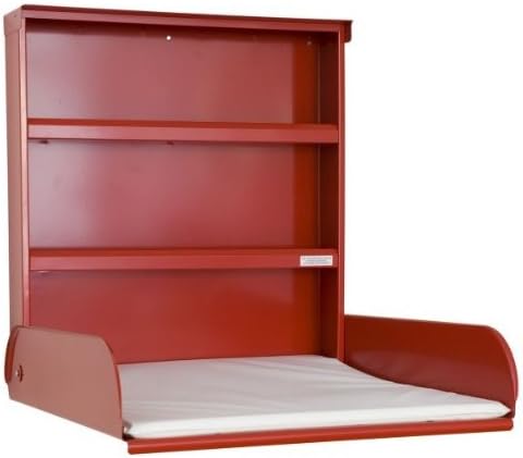 Wickeltische Klappbar Stahl mit Regalsystem und Wickelauflage - byBo Design Bunt, Farbe:Rot, Rot