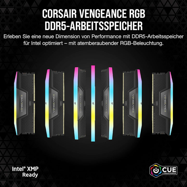 Corsair VENGEANCE RGB DDR5 RAM 64GB (2x32GB) 6000MHz CL30 Intel XMP iCUE Kompatibel Computer Speiche