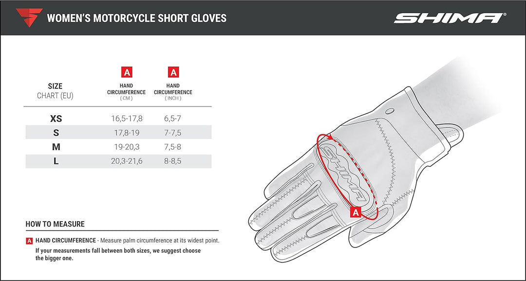 SHIMA Blaze Lady Motorradhandschuhe Damen - Belüftete, Sommer Handschuhe aus Mesh mit Knöchel und Fi