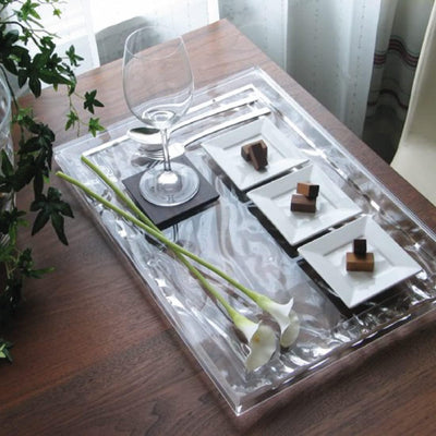 Kartell Tablett, Rosa transparent, 55 x 38 x 3 cm Grande Rosa, Grande Rosa