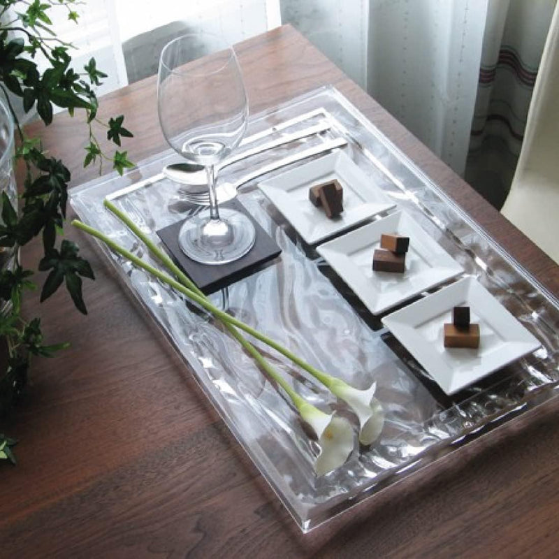 Kartell Tablett, Rosa transparent, 55 x 38 x 3 cm Grande Rosa, Grande Rosa