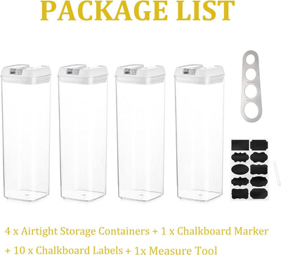 Vorratsdosen Aufbewahrungsbox Küche Vorratsbehälter Aufbewahrung: 4 Stück Luftdichte Pasta Behälter