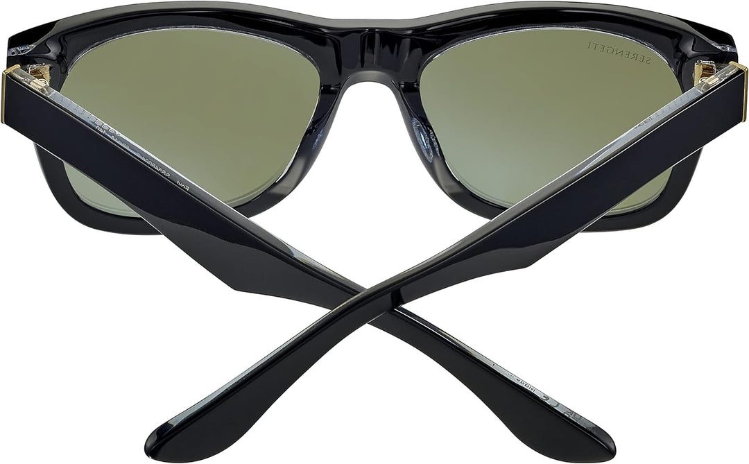 Serengeti Unisex Foyt Sonnenbrille, Glänzend, Schwarz, transparente Schicht, M