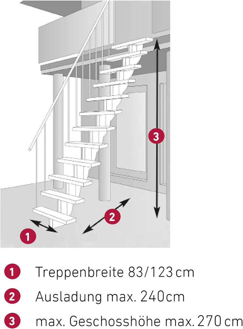 Aussentreppe DOLLE Gardenstep mit 3 Stufen (Geschosshöhe: 55,5-67,5 cm) │ 120 cm Stufenbreite │ Stuf