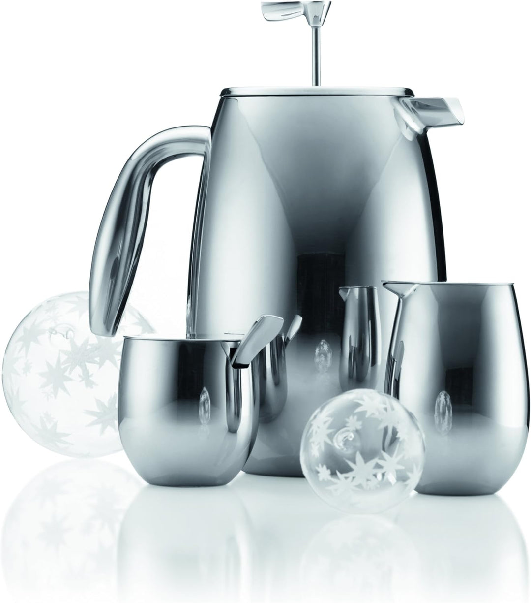 Bodum COLUMBIA Zucker- und Milch-Set (Edelstahl, Milchkännchen, Zuckerdose) glänzend, Shiny, Shiny