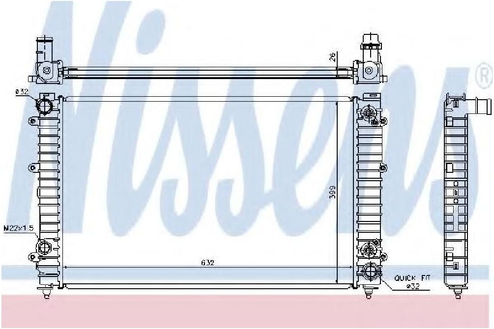 Nissens 60493A Kühler, Motorkühlung