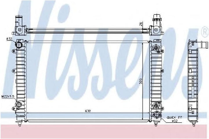 Nissens 60493A Kühler, Motorkühlung