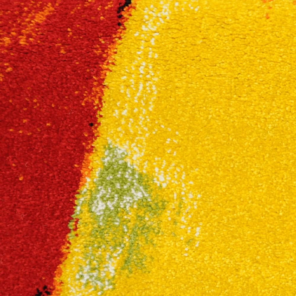 Teppich-Traum Moderner Designer Kurzflor Gästezimmerteppich • Bunte Vierecke in blau gelb, Grösse 20