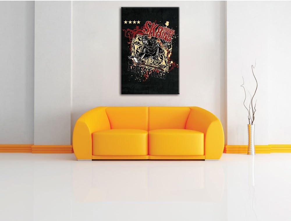 Dark Ultimate grim reaper black Bild auf Leinwand, XXL riesige Bilder fertig gerahmt mit Keilrahmen,