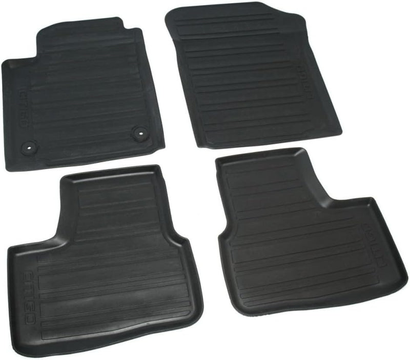 Skoda 1ST061541A Gummi Fussmatten 4X Gummimatten Original Allwettermatten mit Schriftzug (4-Türer)