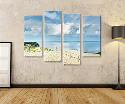 islandburner Bild Bilder auf Leinwand Strand V4 Nordsee Strand Dünen Meer Sand 4er XXL Poster Leinwa