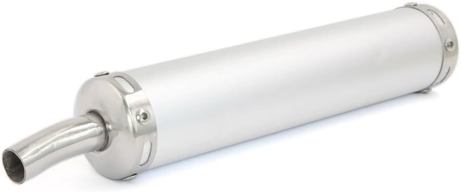 sourcing map Universal Motorrad Schalldämpfer Endrohr - 280mm x 60mm in Silber Ton