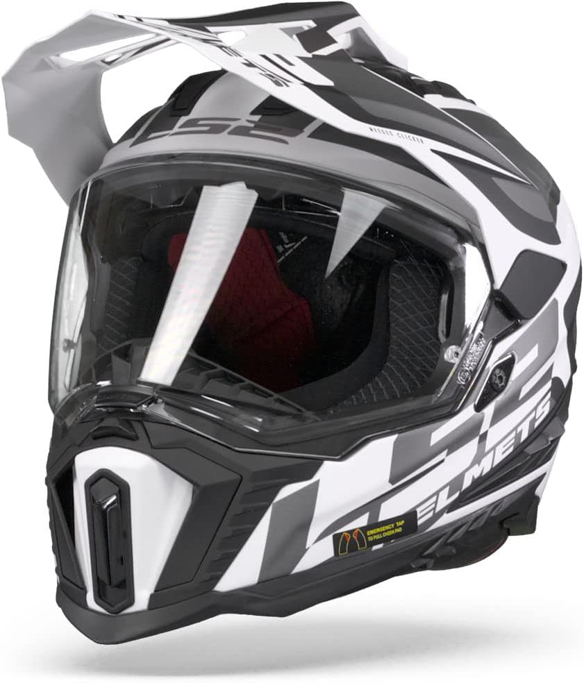 LS2, Crosshelm Motorrad Explorer Alter Matte Black White, XXL XXL Mattschwarz / weiss, XXL Mattschwa