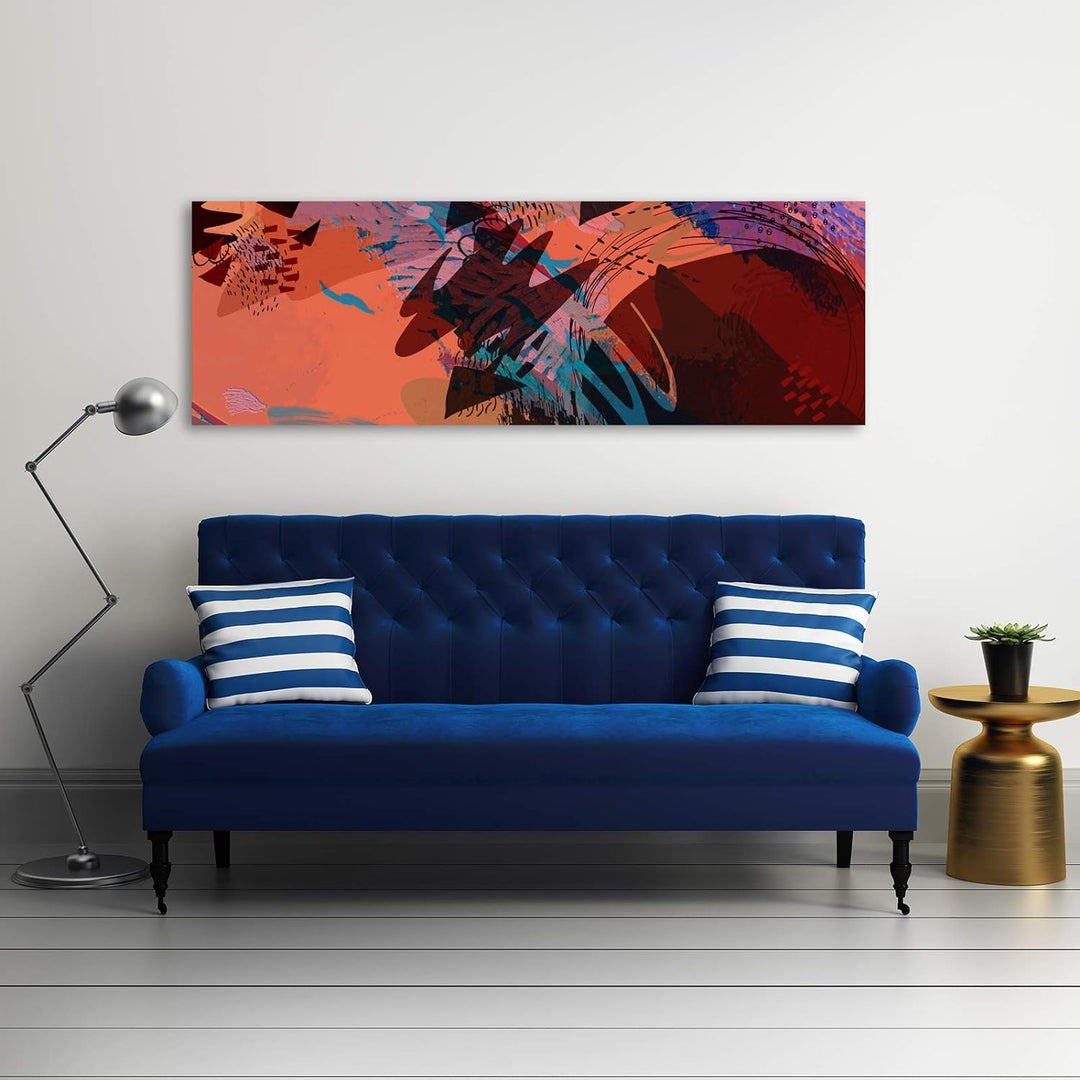 Wandbild XXL Farbenfrohes design Deko Kunst Bilder Stilvoll Orange 150x50 cm Deco panel 150x50 cm H,