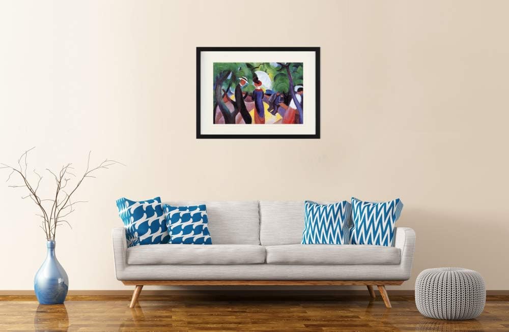 1art1 August Macke Poster Promenade, 1913 Gerahmtes Bild Mit Edlem Passepartout | Wand-Bilder | Im B