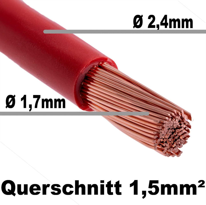 DCSk Fahrzeugleitung - 1,5mm² - 10m - FLRY B asymmetrisch Sortiment 5 Farben - 1.5 mm² - KFZ-Kabel-L