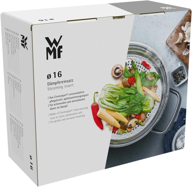 WMF VarioCuisine Gemüse-/ Kartoffeldämpfer 16 cm, Dampfgarer Einsatz für Topf, Cromargan Edelstahl,