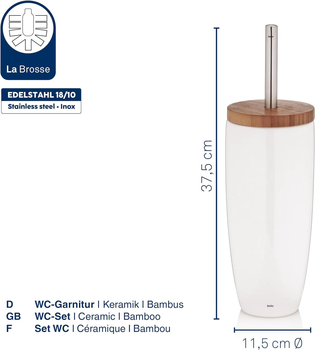 kela, Keramik, Weiss, WC-Bürste Garnitur, WC-Bürste Garnitur