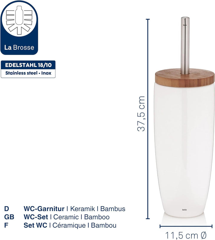 kela, Keramik, Weiss, WC-Bürste Garnitur, WC-Bürste Garnitur