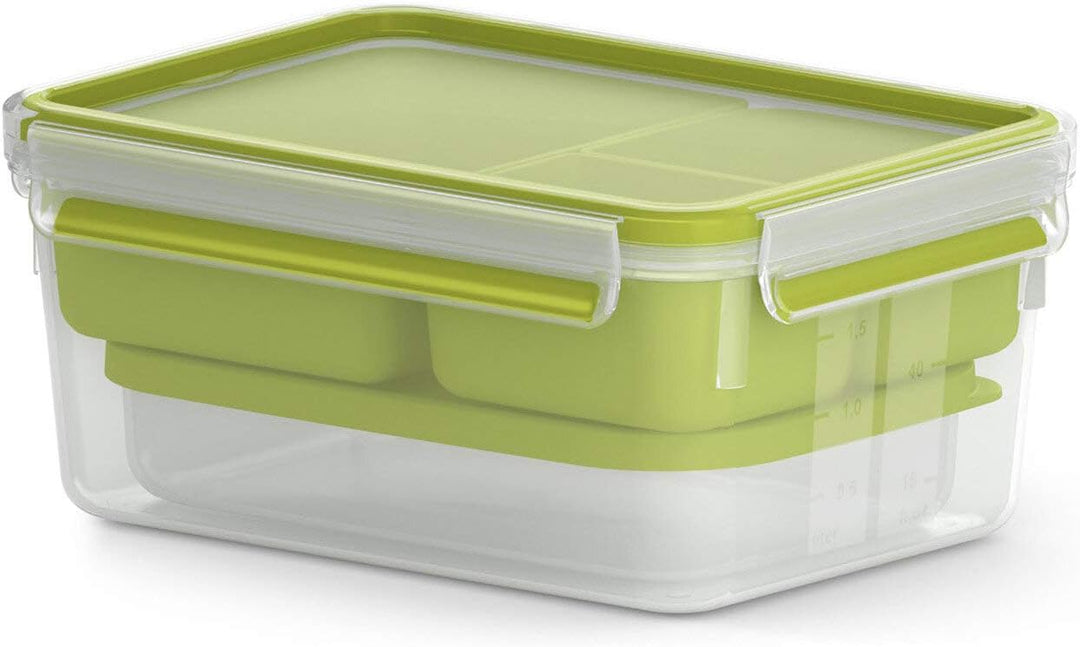 Tefal N1071610 Clip & Go/Masterseal To Go XL Lunchbox Grün 1,6 L Frei Von BPA Hält das Essen Frisch