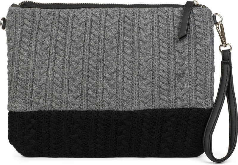 styleBREAKER Clutch Tasche mit Zopfmuster, abnehmbarer Schultergurt und Handschlaufe, Schultertasche