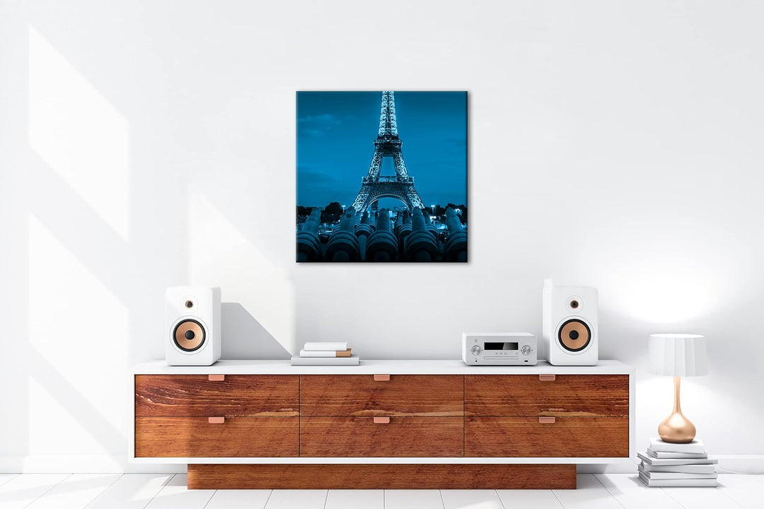 deyoli Eifelturm bei Nacht Format: 70x70 Effekt: Zeichnung als Leinwandbild, Motiv auf Echtholzrahme