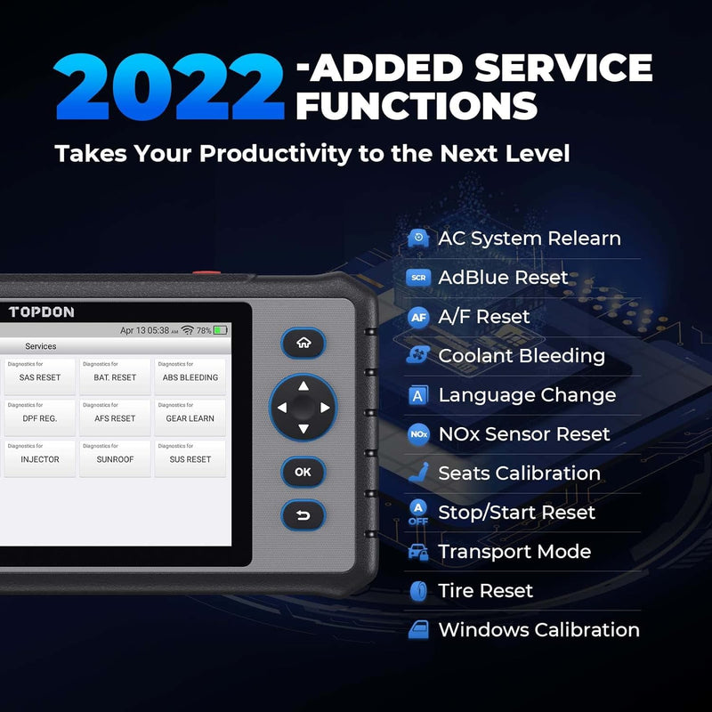 TOPDON OBD2 Diagnosegerät ArtiDiag800, Alle Systemdiagnosen&28 Servicefunktionen, Diagnosegerät auto