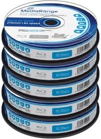 Blu-ray Disc Mediarange BD-R DL 50 GB, 6x Speed fullprintable in Cakebox 50 Stück