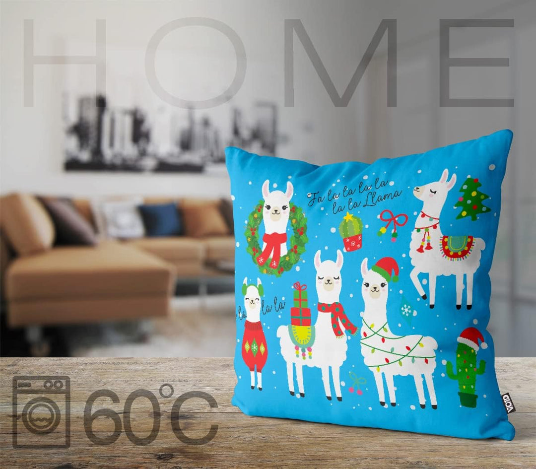 VOID Lama Winter Weihnachten Kissenbezug Kissenhülle Sofakissen Kissen Deko Weihnachten Winter Weihn