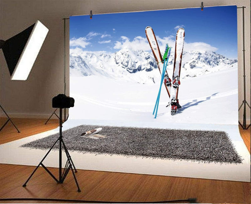 Renaiss 3x2m Winter Ski Resort Fotografie Hintergrund Snowboard Alpen Weisser Schnee Berg Gipfel Hin