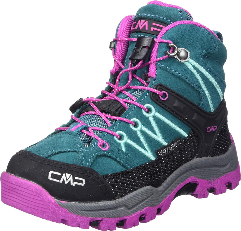 CMP Unisex Kinder Kids Rigel Mid Shoe Wp Trekking Wanderschuhe, Lake Pink Fluo, 35 EU