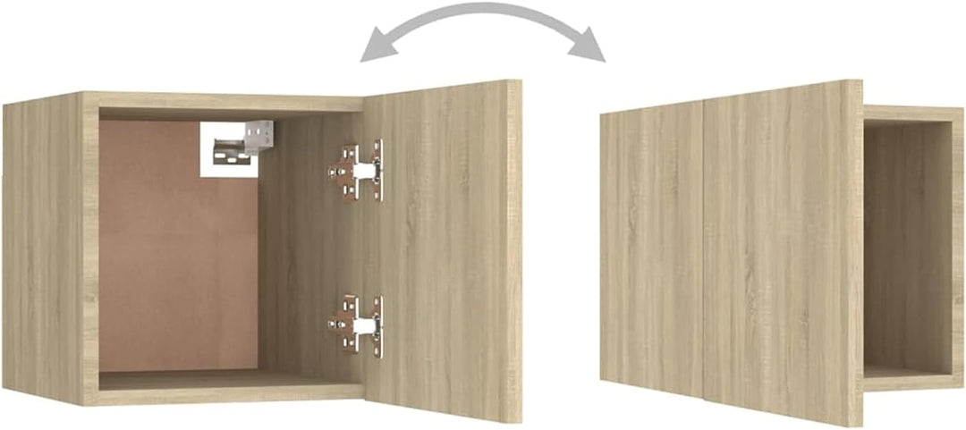 Tidyard 2 STK. Wandschrank Hängeschrank Aufbewahrung Oberschrank Aktenschrank Spanplatte Sonoma-Eich