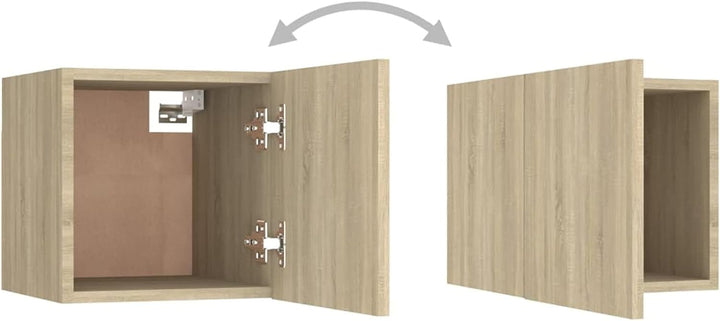 Tidyard 2 STK. Wandschrank Hängeschrank Aufbewahrung Oberschrank Aktenschrank Spanplatte Sonoma-Eich