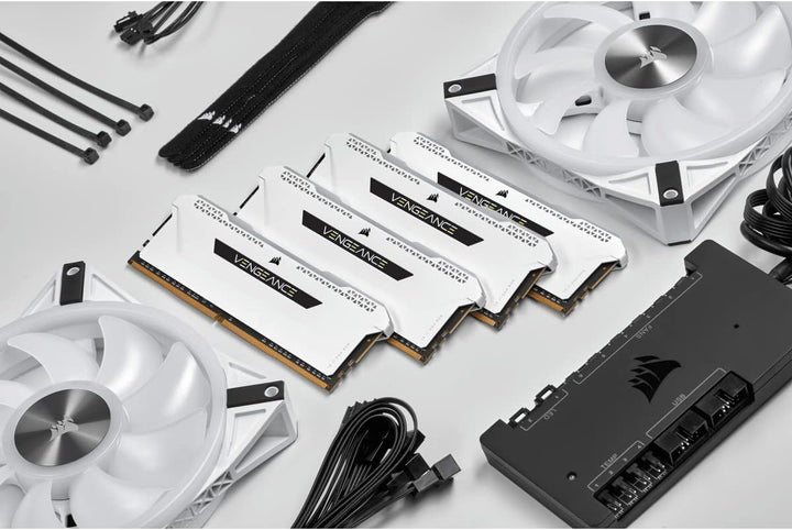 Corsair VENGEANCE RGB PRO SL 32GB (4x8GB) DDR4 3200 (PC4-25600) C16 1.35V - Weiss 4 x 8 GB, 4 x 8 GB