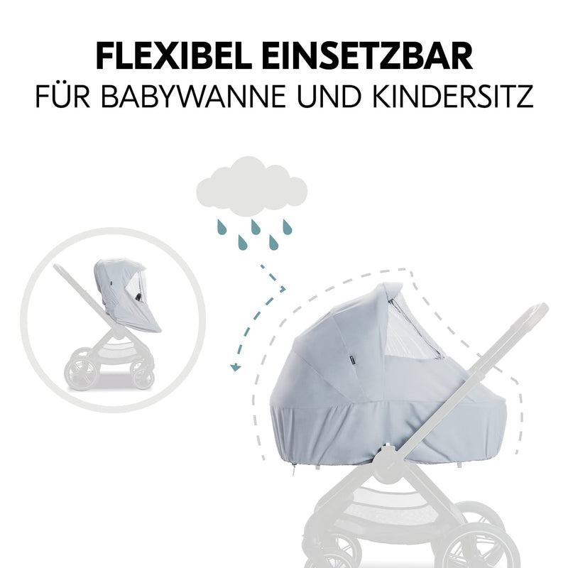 Hauck Regenschutz für Babywanne und Buggy Walk N Care, Einfach Zugängliches Sichtfenster, Universell