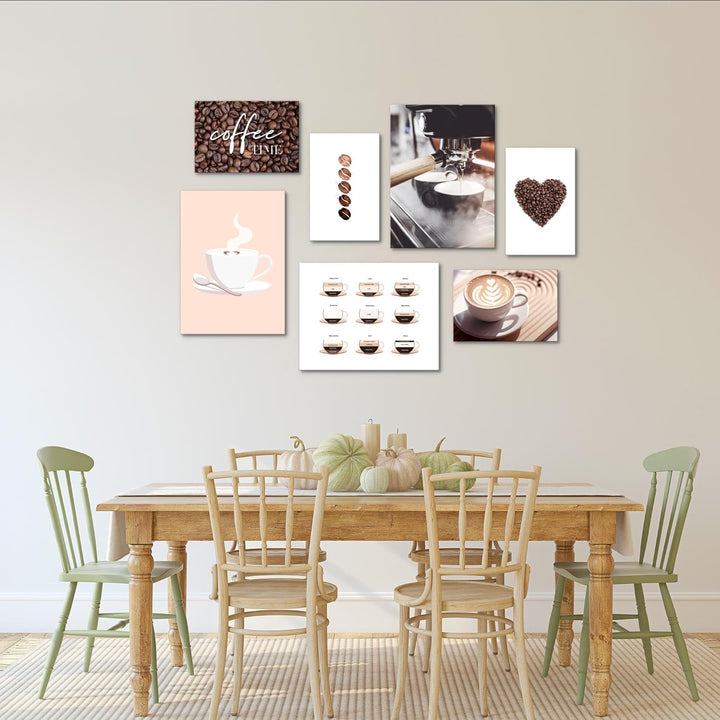 Novart Wandbilder Kaffee Coffee - KOMPLETT AUFHÄNGFERTIG - Küche Esszimmer Küchenbilder- 7 Moderne M