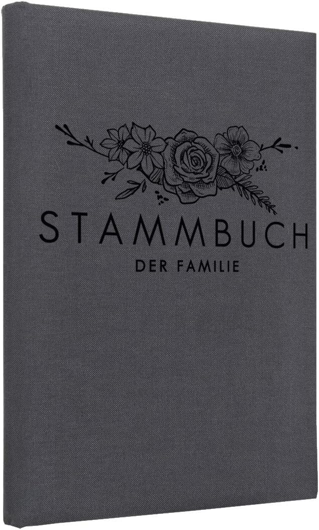 Hochzeitideal, Stammbuch der Familie Serie Boho Leinen dunkelgrau (Motiv6)