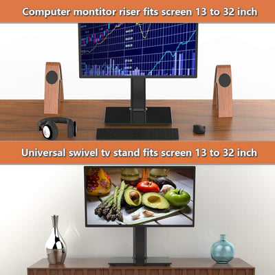 Hemudu Monitor Ständer Tischständer für 13 Zoll-32 Zoll Monitore, schwenkbar, neigbar, rotierbar, hö