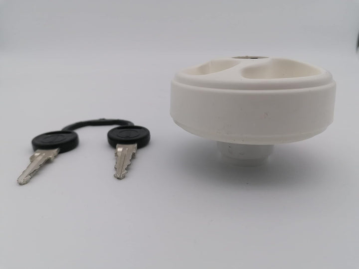 CR-MOESANCO® Weisser Wassertankdeckel für Wohnwagen, mit 3 versenkten Griffen, Wassereinlass mit Reg