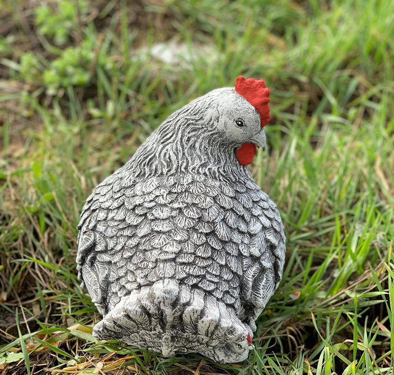 Stone and Style Steinfigur grosses Huhn mit Küken frostfest wetterfest Gartenfigur