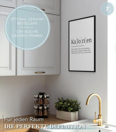 Papierschmiede® Definition: Kalorien, DIN A1 (59x84 cm), XXL Poster für Wohnzimmer, Schlafzimmer, Kü