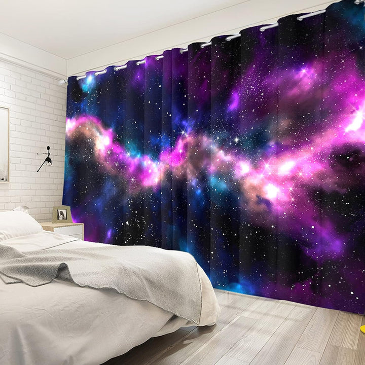 Renaiss 107x275cm Sternenhimmel Fenstervorhänge für Kinder Teens Erwachsene Schlafzimmer Wohnzimmer