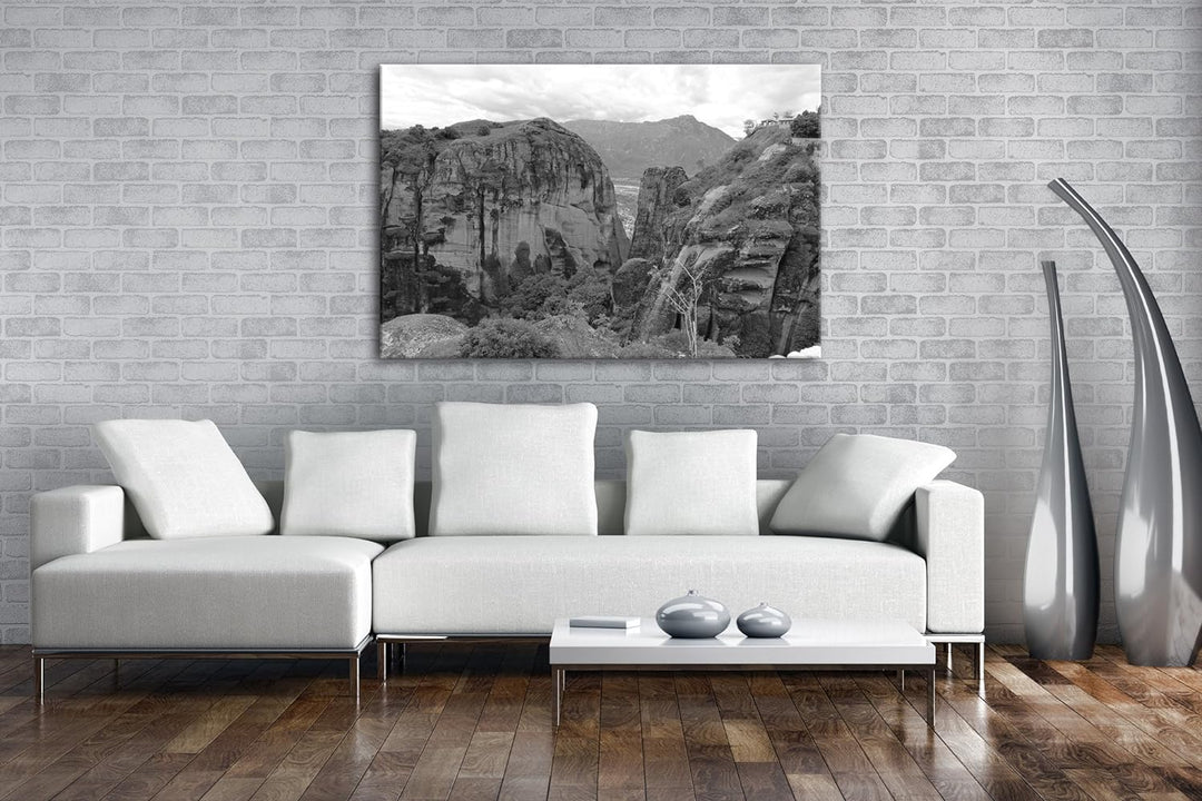 deyoli atemberaubende Meteora Landschaft in Griechenland Effekt: Schwarz/Weiss im Format: 100x70 als