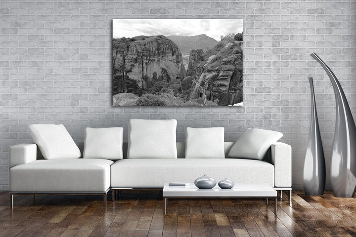 deyoli atemberaubende Meteora Landschaft in Griechenland Effekt: Schwarz/Weiss im Format: 100x70 als