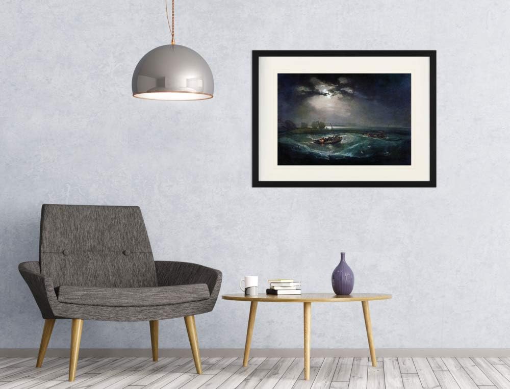 1art1 Joseph William Turner Poster Fischer Auf Dem Meer, 1796 Gerahmtes Bild Mit Edlem Passepartout