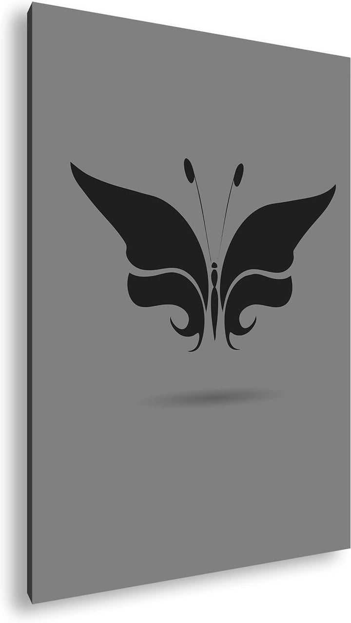 deyoli Schmetterling Logo Format: 80x60 Effekt: Schwarz&Weiss als Leinwandbild, Motiv fertig gerahmt
